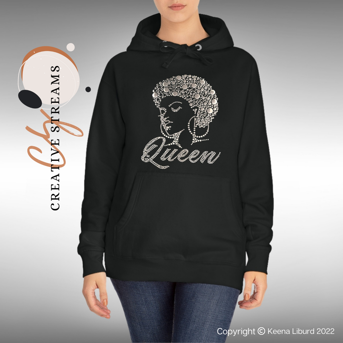 "Queen" Bling Rhinestone Hoodie