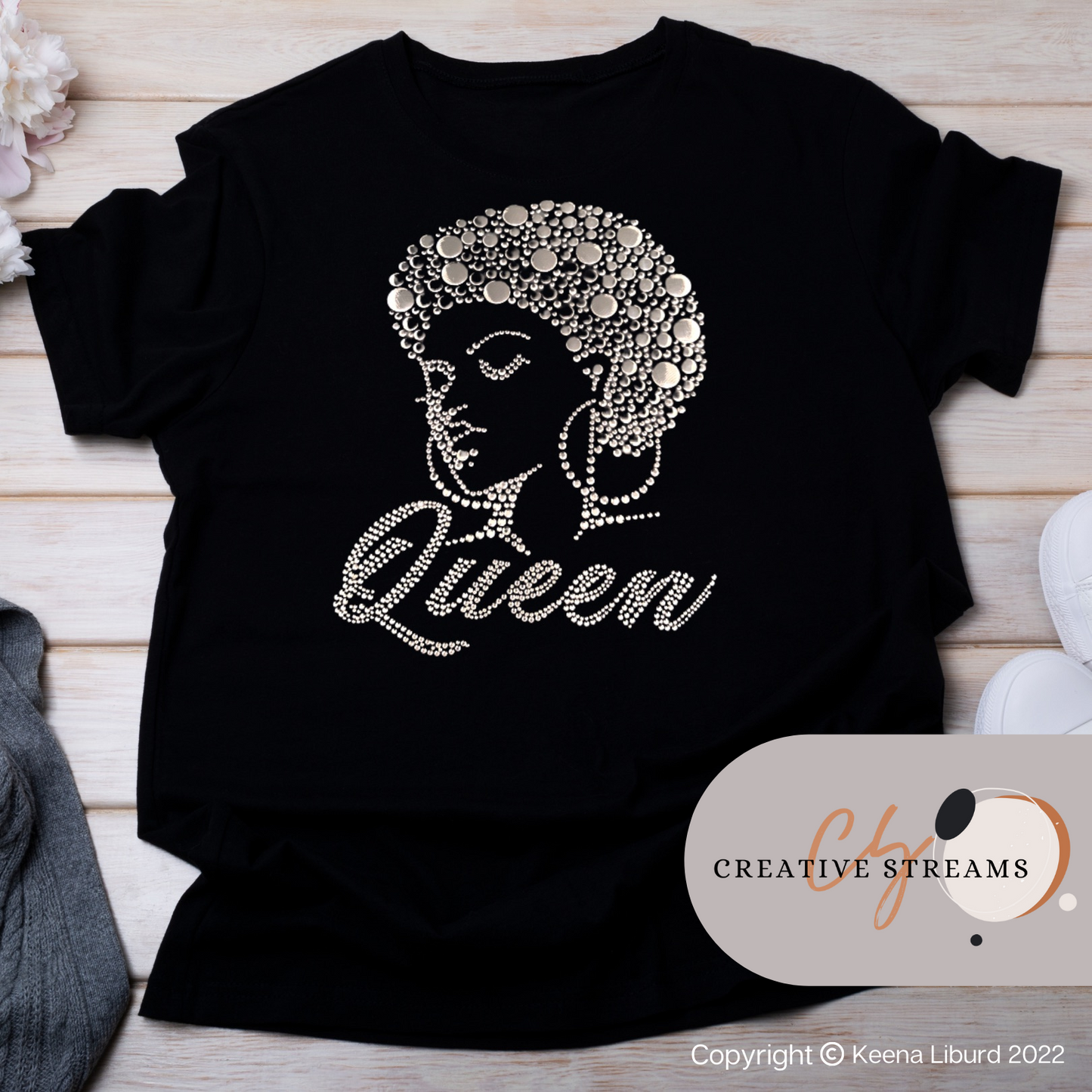 "QUEEN" Bling Rhinestone T-shirt