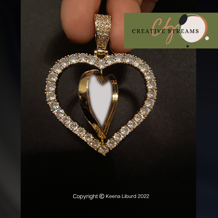 Rotating Heart PHOTO GOLD necklace